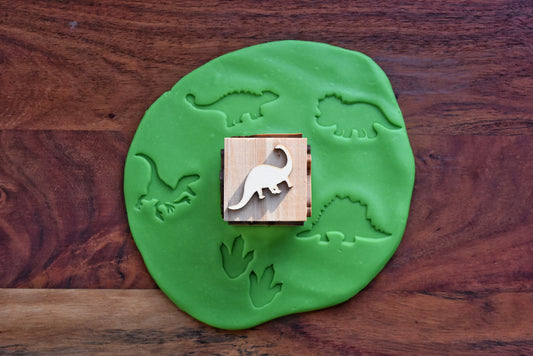 Wooden playdough stamp - Dinosaur